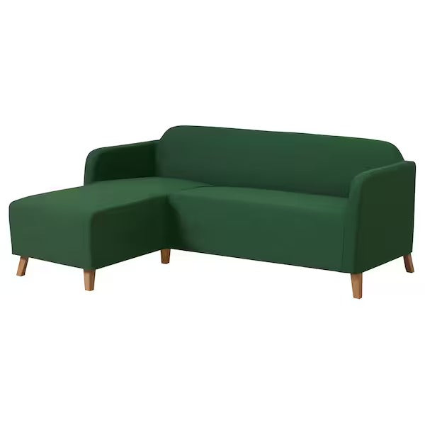 IKEA Linanas sofa protector f so3 w chs longue vissle dark green