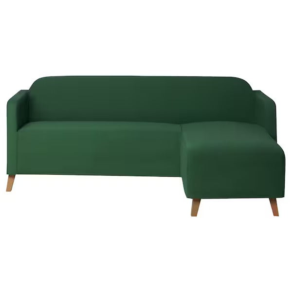 IKEA Linanas sofa protector f so3 w chs longue vissle dark green