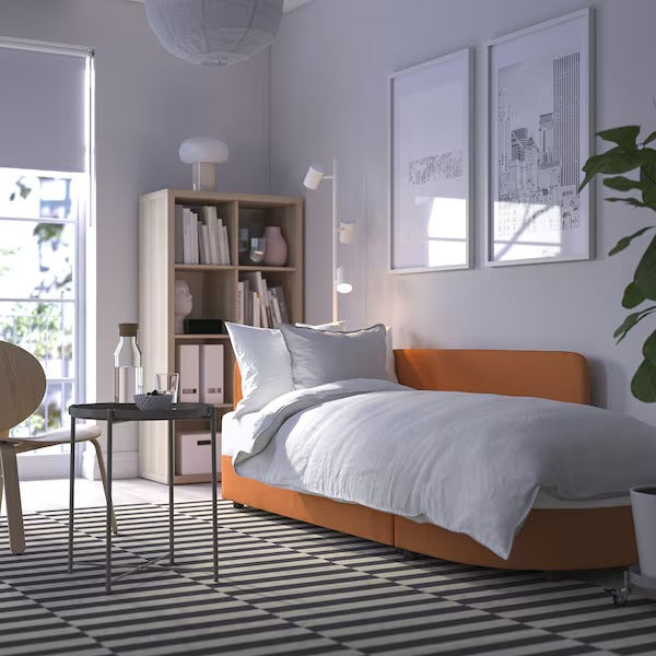 IKEA Lindakra 2 seat sofa bed knisa bright orange