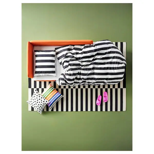 IKEA Lindakra 2 seat sofa bed knisa bright orange