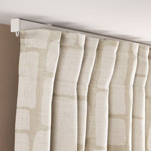 IKEA LONNSTAVMAL Block-out curtains, 1 pair, beige, 145x250 cm (57x98 ") | IKEA Curtains | Eachdaykart