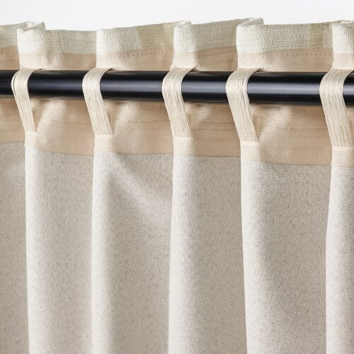 IKEA LONNSTAVMAL Block-out curtains, 1 pair, beige, 145x250 cm (57x98 ") | IKEA Curtains | Eachdaykart