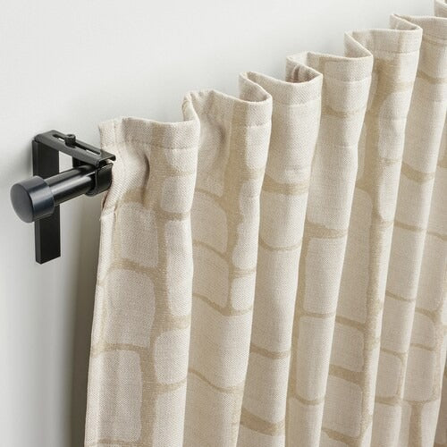 IKEA LONNSTAVMAL Block-out curtains, 1 pair, beige, 145x250 cm (57x98 ") | IKEA Curtains | Eachdaykart