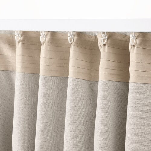 IKEA LONNSTAVMAL Block-out curtains, 1 pair, beige, 145x250 cm (57x98 ") | IKEA Curtains | Eachdaykart