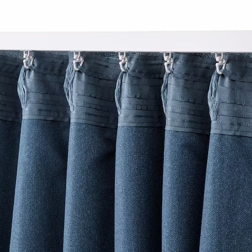 IKEA LONNSTAVMAL Block-out curtains, 1 pair, blue, 145x250 cm (57x98 ") | IKEA Curtains | Eachdaykart