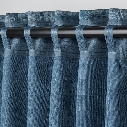 IKEA LONNSTAVMAL Block-out curtains, 1 pair, blue, 145x250 cm (57x98 ") | IKEA Curtains | Eachdaykart