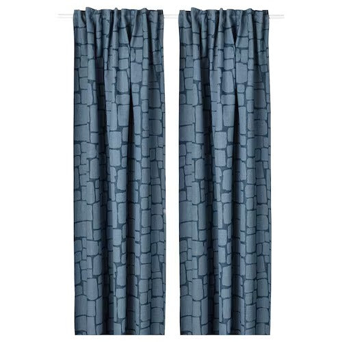 IKEA Lonnstavmal Block out curtains 1 pair blue