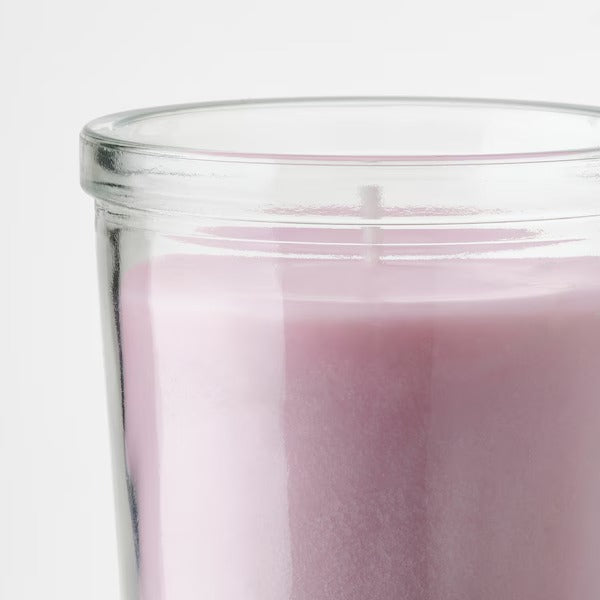 IKEA Lugnare scented candle in glass jasmine pink