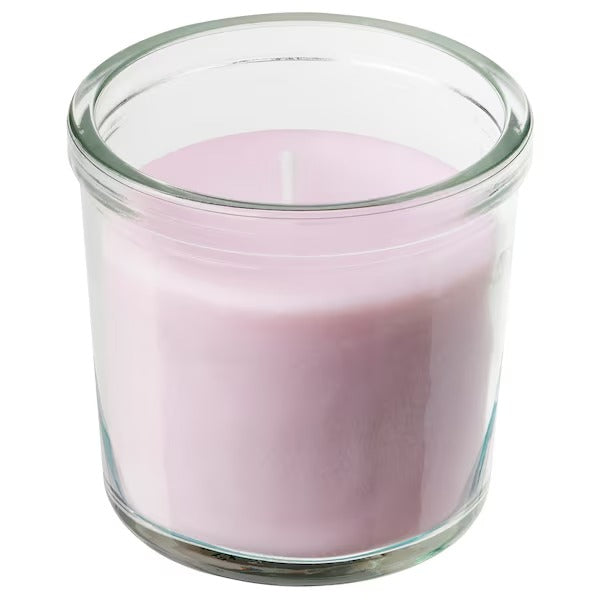 IKEA Lugnare scented candle in glass jasmine pink