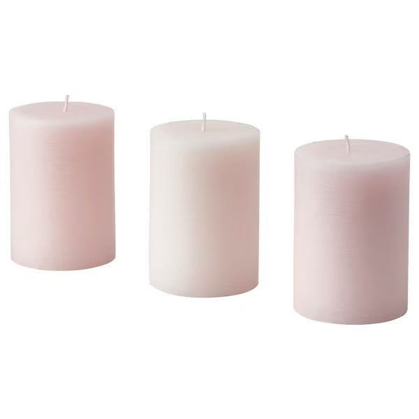 IKEA Lugnare scented pillar candle jasmine pink