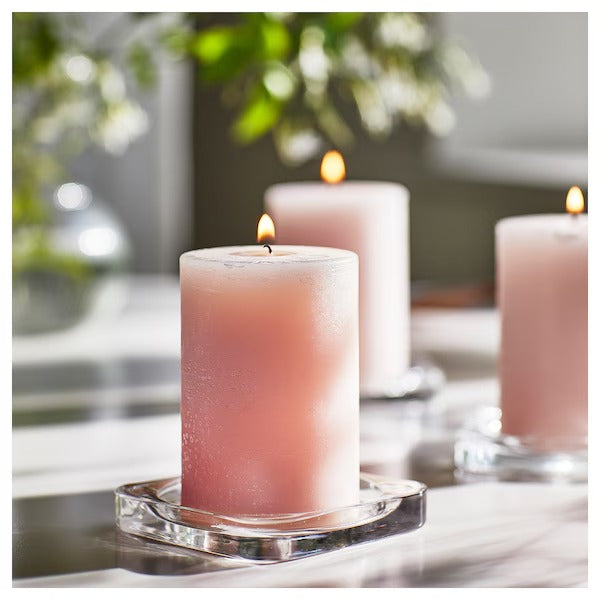 IKEA Lugnare scented pillar candle jasmine pink