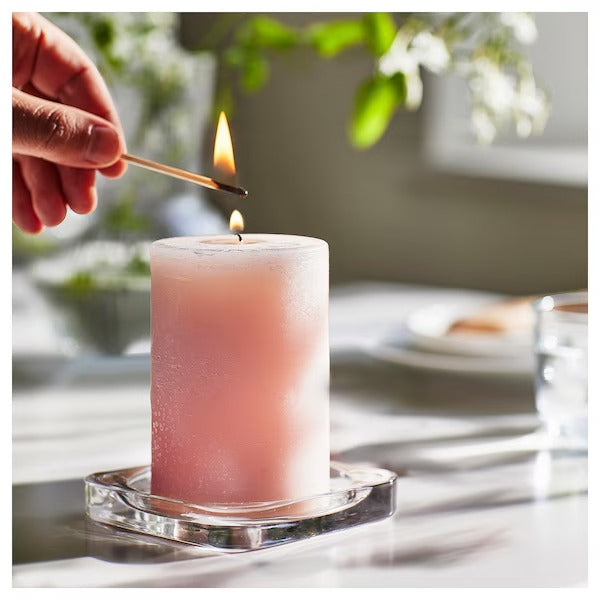 IKEA Lugnare scented pillar candle jasmine pink