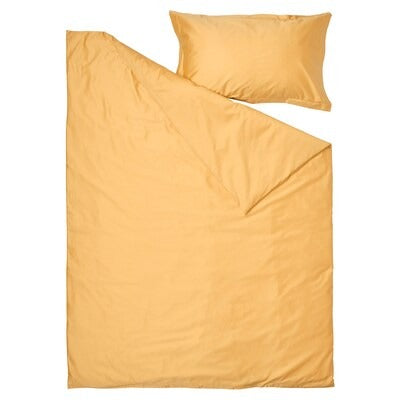 IKEA LUKTJASMIN Bettbezug und Kissenbezug, gelb, 150x200/50x80 cm (59x79/20x31 ") | IKEA Bettwäsche | Eachdaykart