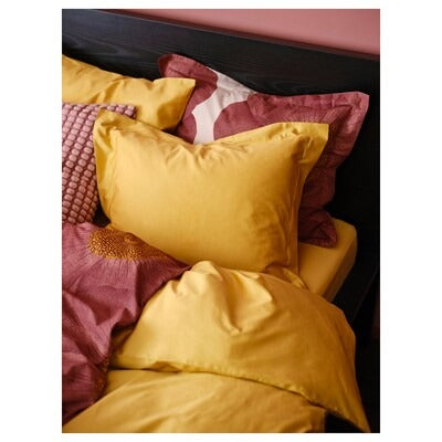 IKEA LUKTJASMIN Duvet cover and pillowcase, yellow, 150x200/50x80 cm (59x79/20x31 ") | IKEA Bed linen | Eachdaykart