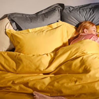 IKEA LUKTJASMIN Bettbezug und Kissenbezug, gelb, 150x200/50x80 cm (59x79/20x31 ") | IKEA Bettwäsche | Eachdaykart