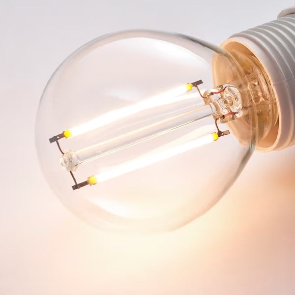 IKEA LUNNOM LED bulb E14 150 lumen, globe clear, 45 mm (2 ") | IKEA LED bulbs | Eachdaykart Global