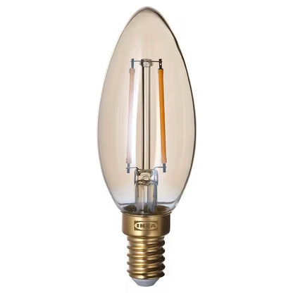 IKEA LUNNOM LED bulb E14 210 lumen, dimmable/chandelier brown clear glass | IKEA LED Bulbs | Eachdaykart Global
