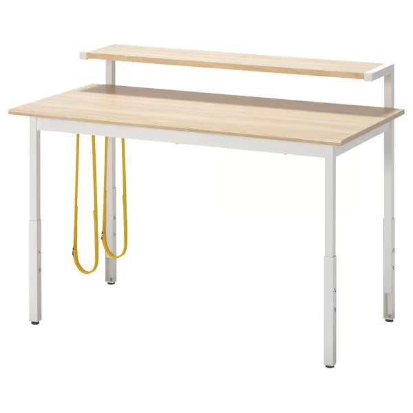 IKEA UTVISNING Gaming desk with shelf, black, 120x60 cm (47 1/4x23 5/8 ")