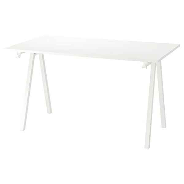 IKEA TROTTEN Desk, beige/anthracite, 140x80 cm (55 1/8x31 1/2 ")