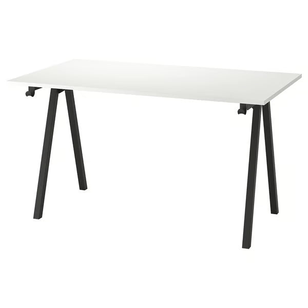 IKEA TROTTEN Desk, beige/anthracite, 140x80 cm (55 1/8x31 1/2 ")
