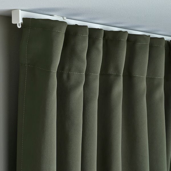 IKEA Majgull block out curtains dark green