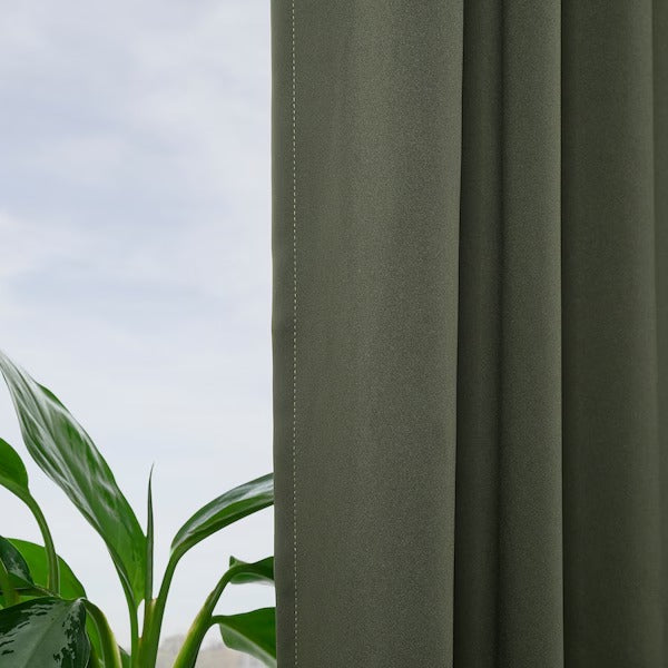 IKEA Majgull block out curtains dark green