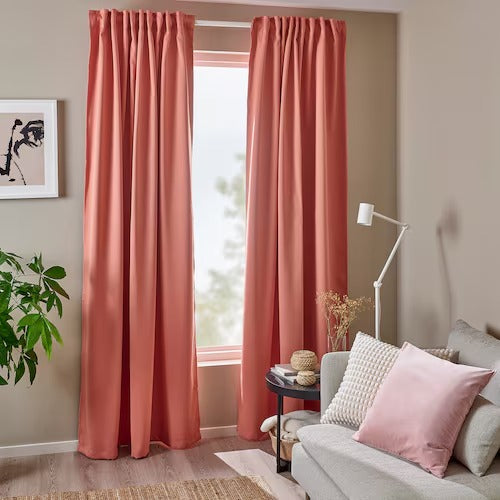 IKEA MAJGULL Room darkening curtains, 1 pair, pink, 145x250 cm (57x98 ") | IKEA Curtains | Eachdaykart