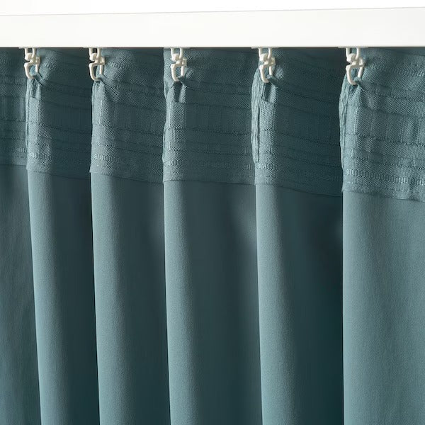 IKEA Majgull room darkening curtains dark grey turquoise