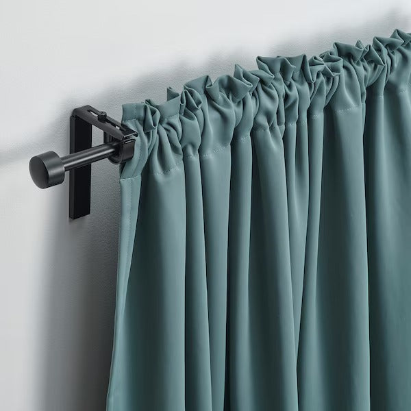IKEA Majgull room darkening curtains dark grey turquoise