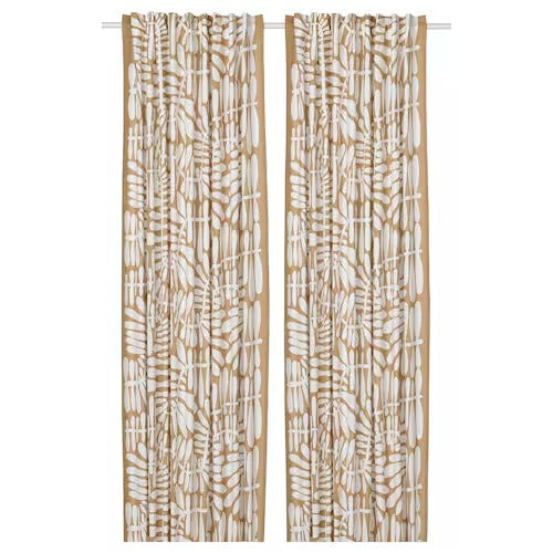 IKEA Majsmott Curtains 1 pair beige white