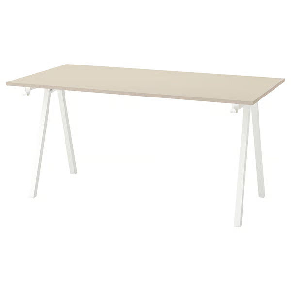 IKEA TROTTEN Desk, beige/anthracite, 160x80 cm (63x31 1/2 ")