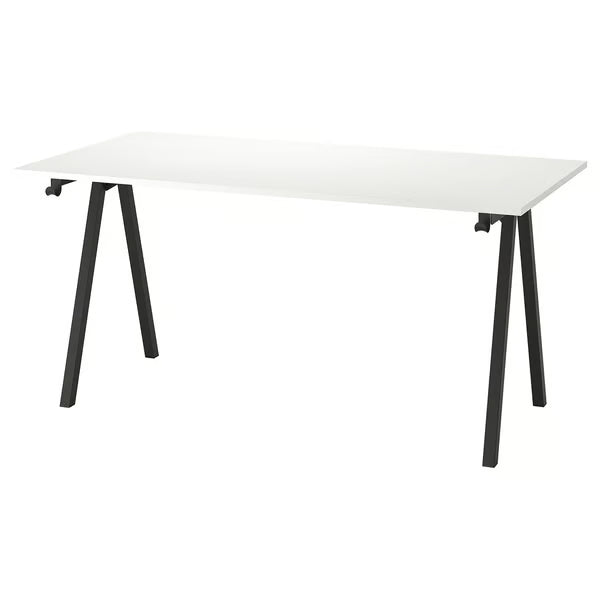 IKEA TROTTEN Desk, beige/anthracite, 160x80 cm (63x31 1/2 ")