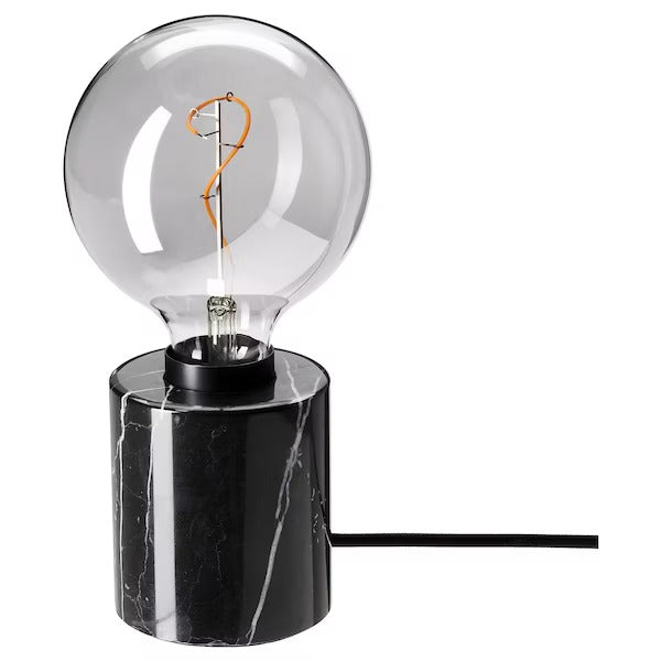 IKEA MARKFROST / MOLNART Table lamp with light bulb, black/grey clear glass | IKEA Table Lamps | Eachdaykart