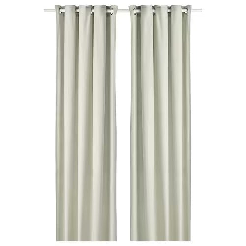 IKEA MOALINA Curtains, 1 pair, green, 145x250 cm (57x98 ") | IKEA Curtains | Eachdaykart