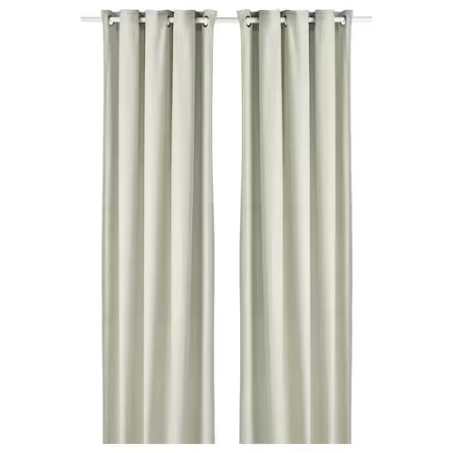 IKEA Moalina Curtains 1 pair green