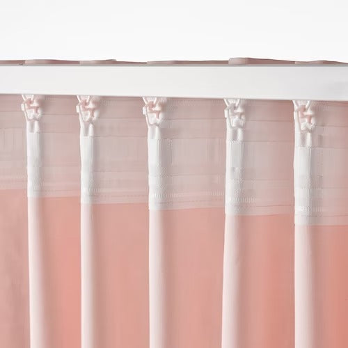 IKEA MOALISA Curtains, 1 pair, pale pink/pink, 145x250 cm (57x98 ") | IKEA Curtains | Eachdaykart