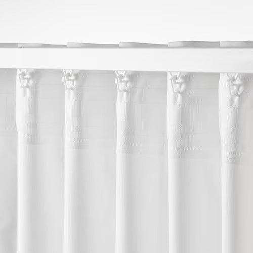 IKEA MOALISA Curtains, 1 pair, white/black, 145x250 cm (57x98 ") | IKEA Curtains | Eachdaykart