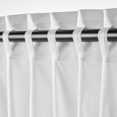IKEA MOALISA Curtains, 1 pair, white/black, 145x250 cm (57x98 ") | IKEA Curtains | Eachdaykart