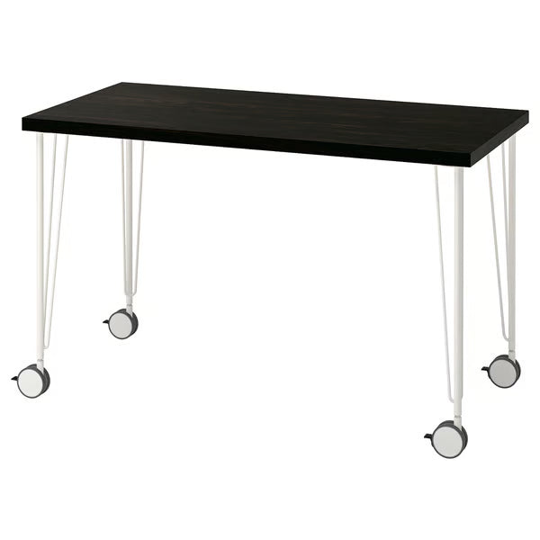 IKEA LAGKAPTEN / KRILLE Desk, black-brown/black, 120x60 cm (47 1/4x23 5/8 ")