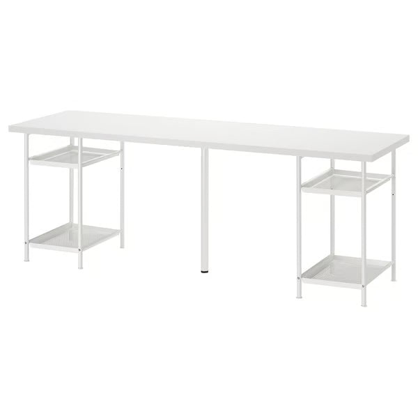 IKEA LAGKAPTEN / SPÄND Desk, black-brown/white, 200x60 cm (78 3/4x23 5/8 ")