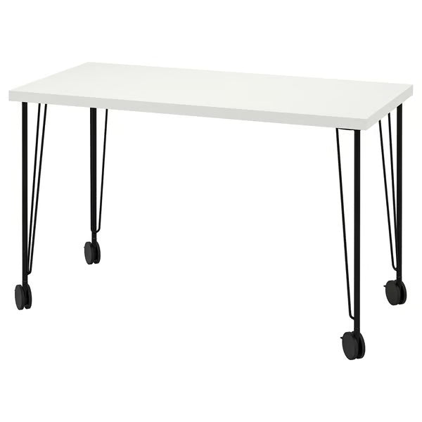 IKEA LAGKAPTEN / KRILLE Desk, black-brown/black, 120x60 cm (47 1/4x23 5/8 ")