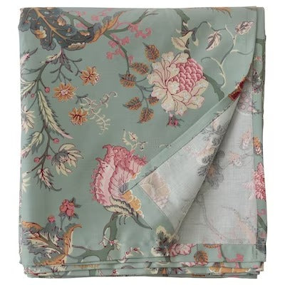 IKEA NASSELKLOCKA Flat sheet, light green-grey/multicolour, 150x260 cm (59x102 ") | IKEA Bed linen | Eachdaykart