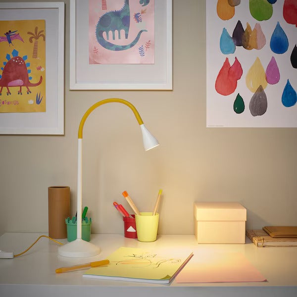 IKEA NAVLINGE LED desk lamp, yellow/white | IKEA Table Lamps | Eachdaykart