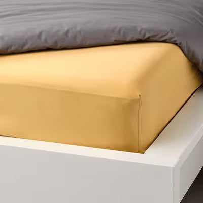 IKEA NATTJASMIN Fitted sheet, yellow, 80x200 cm (31x79 ") | IKEA Bed linen | Eachdaykart