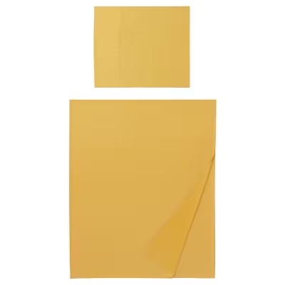 IKEA NATTJASMIN Flat sheet and pillowcase, yellow, 150x260/50x80 cm (59x102/20x31 ") | IKEA Bed linen | Eachdaykart
