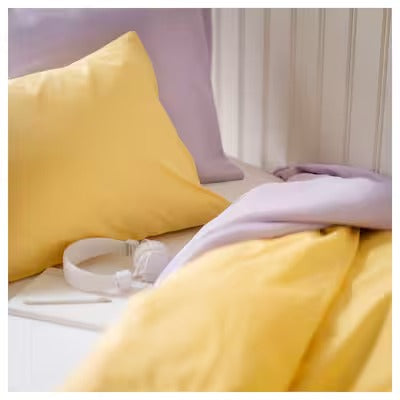 IKEA NATTSVARMARE Duvet cover and pillowcase, yellow, 150x200/50x80 cm (59x79/20x31 ") | IKEA Bed linen | Eachdaykart