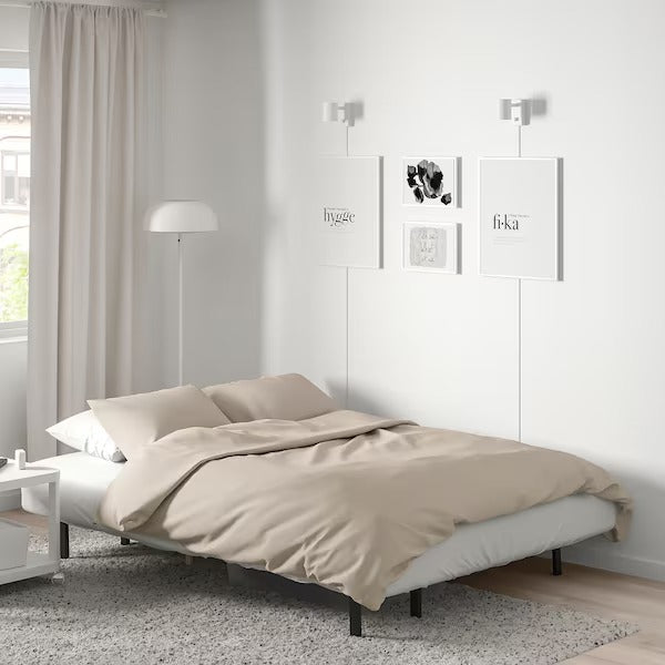 IKEA Nyhamn 3er-Schlafsofa mit Schaumstoffmatratze Knisa graubeige