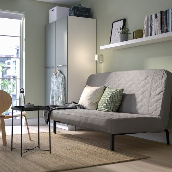 IKEA Nyhamn 3er-Schlafsofa mit Schaumstoffmatratze Knisa graubeige