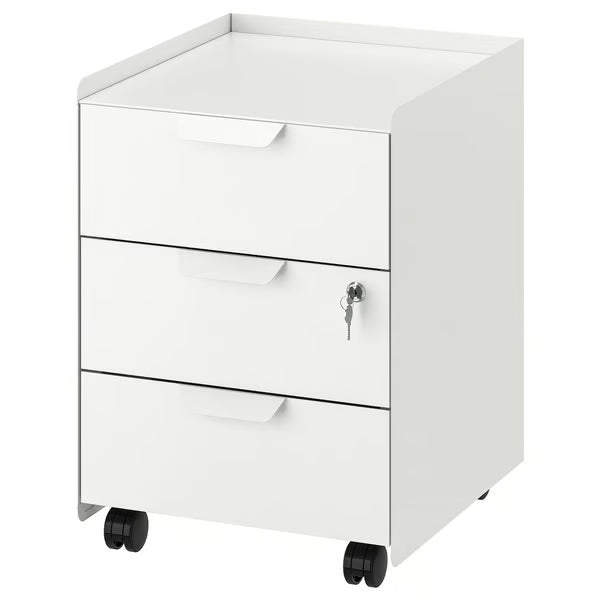 IKEA TROTTEN Drawer unit w 3 drawers on castors, anthracite