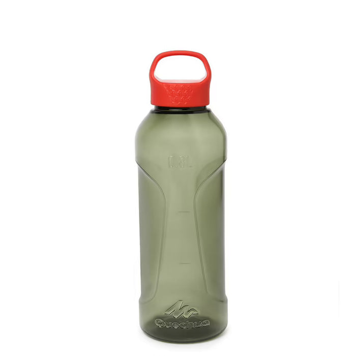 Decathlon QUECHUA BPA Free Plastic Water Bottle with One-Turn Locking - 800ml Black Red